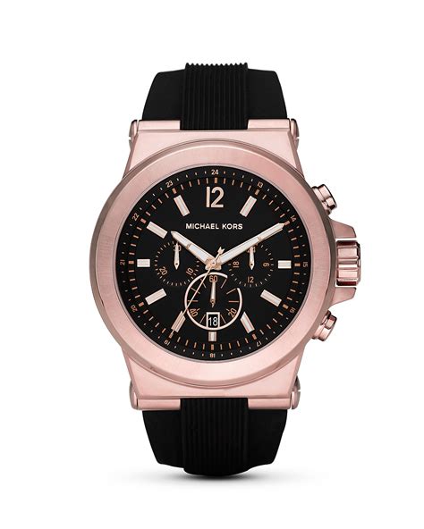 michael kors black band rose gold watch|Michael Kors rose gold.